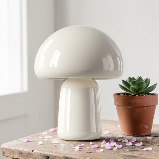 Xevon™ Bauhaus Edition Ceramic Mushroom Lamp - Minimalist Matte Handcrafted Accent Lighting