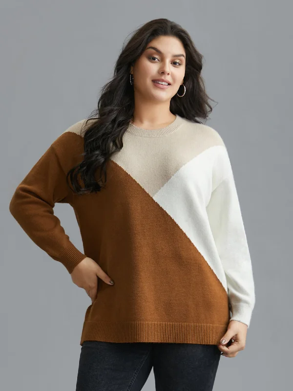 Supersoft Essentials Color Block Crew Neck Pullover