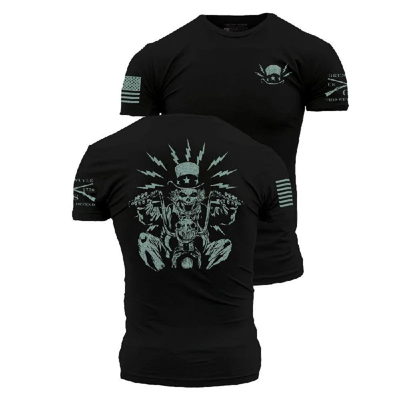 End Of The Year Uncle Sam Freedom Rider T-Shirt - Black