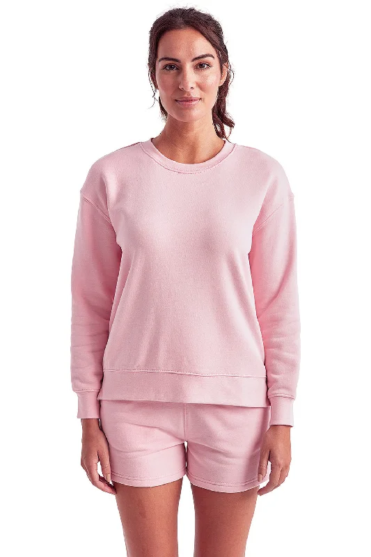 TriDri Womens Billie Side Zip Crewneck Sweatshirt - Light Pink