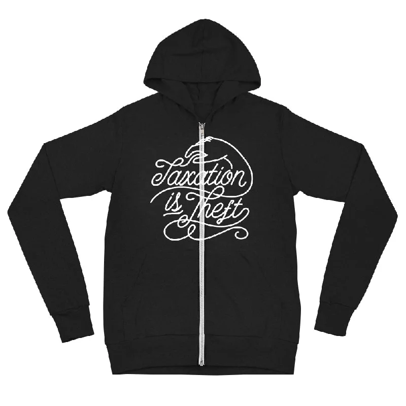 Taxation is Theft Tri-Blend Lightweight Unisex Zip Hoodie