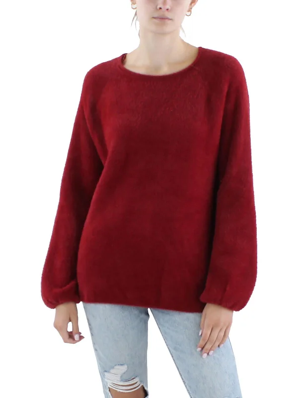 Womens Knit Eyelash Pullover Sweater