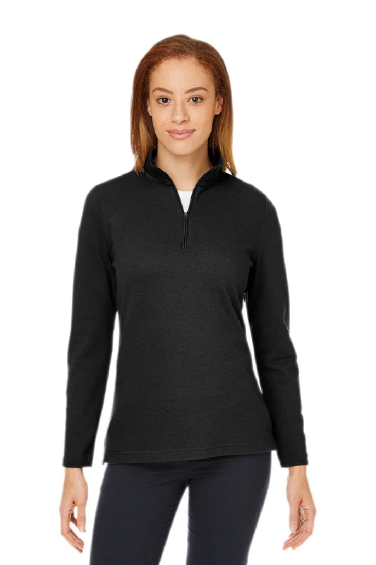 Devon & Jones Womens New Classics Performance Moisture Wicking 1/4 Zip Sweatshirt - Black