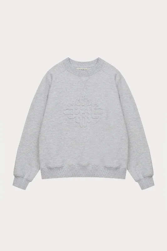 EMBOSSED SWEATSHIRT - GREY MARL