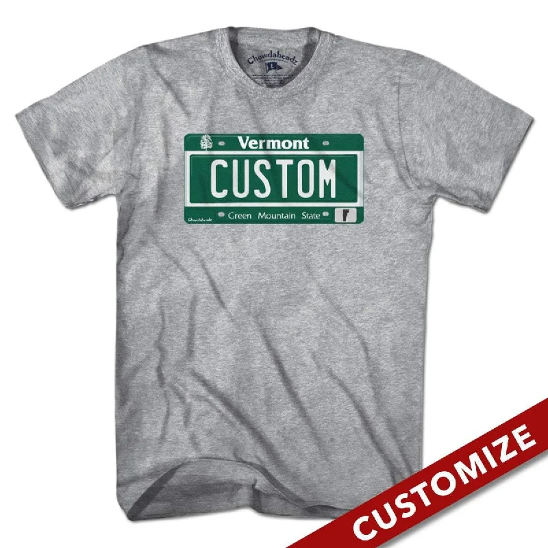 Custom Vermont License Plate T-Shirt