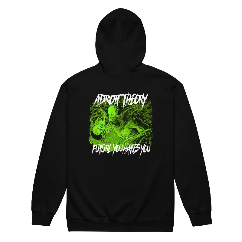 Hoodie : Unisex Zip-Up Lightweight - Future You Hates You Green