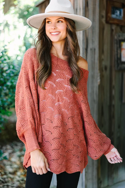 Breaking Free Ginger Orange Batwing Sweater