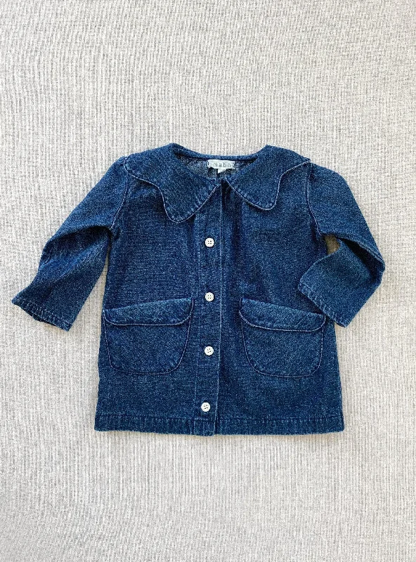 flora jacket in dark denim