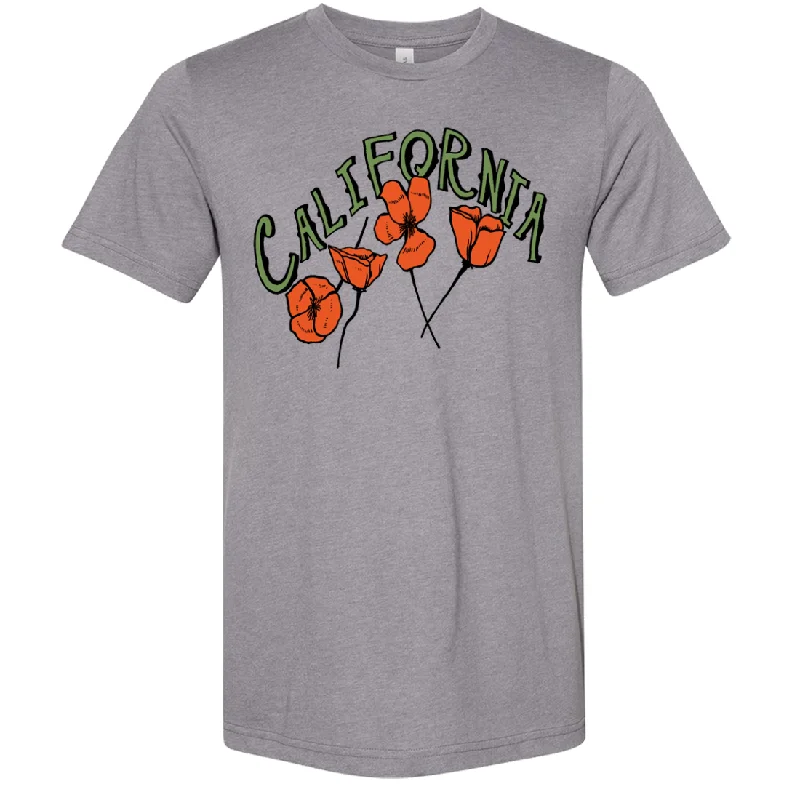 California Poppies Asst Colors Sueded Tee