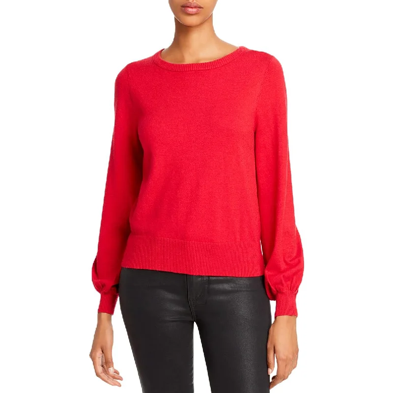 Womens Ribbed Long Sleeve Crewneck Sweater