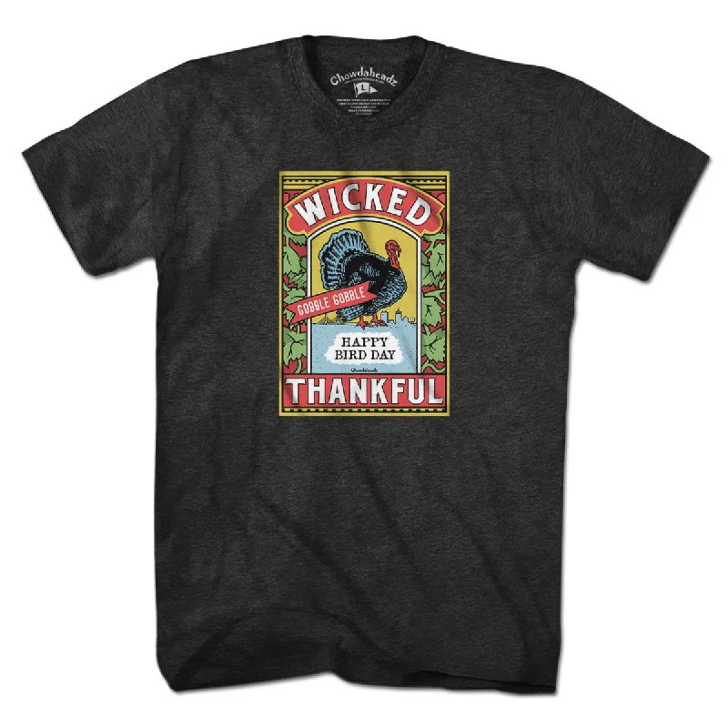 Wicked Thankful Turkey Label T-Shirt