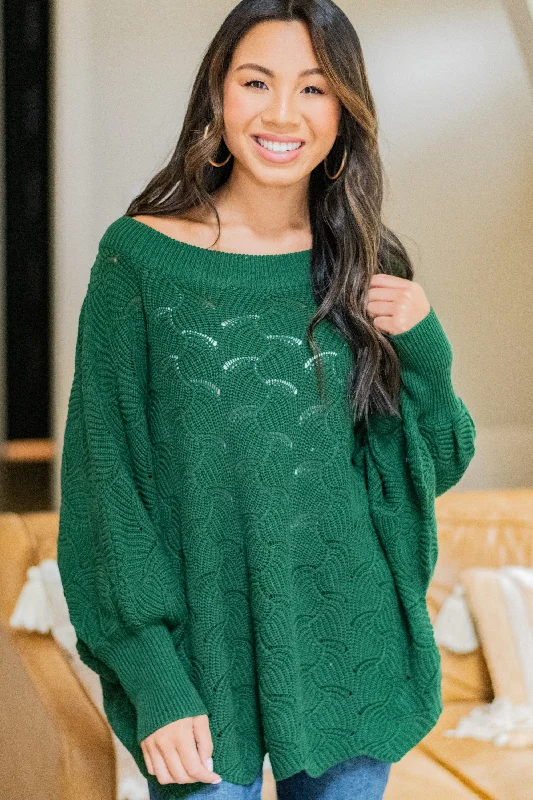 Breaking Free Kelly Green Batwing Sweater