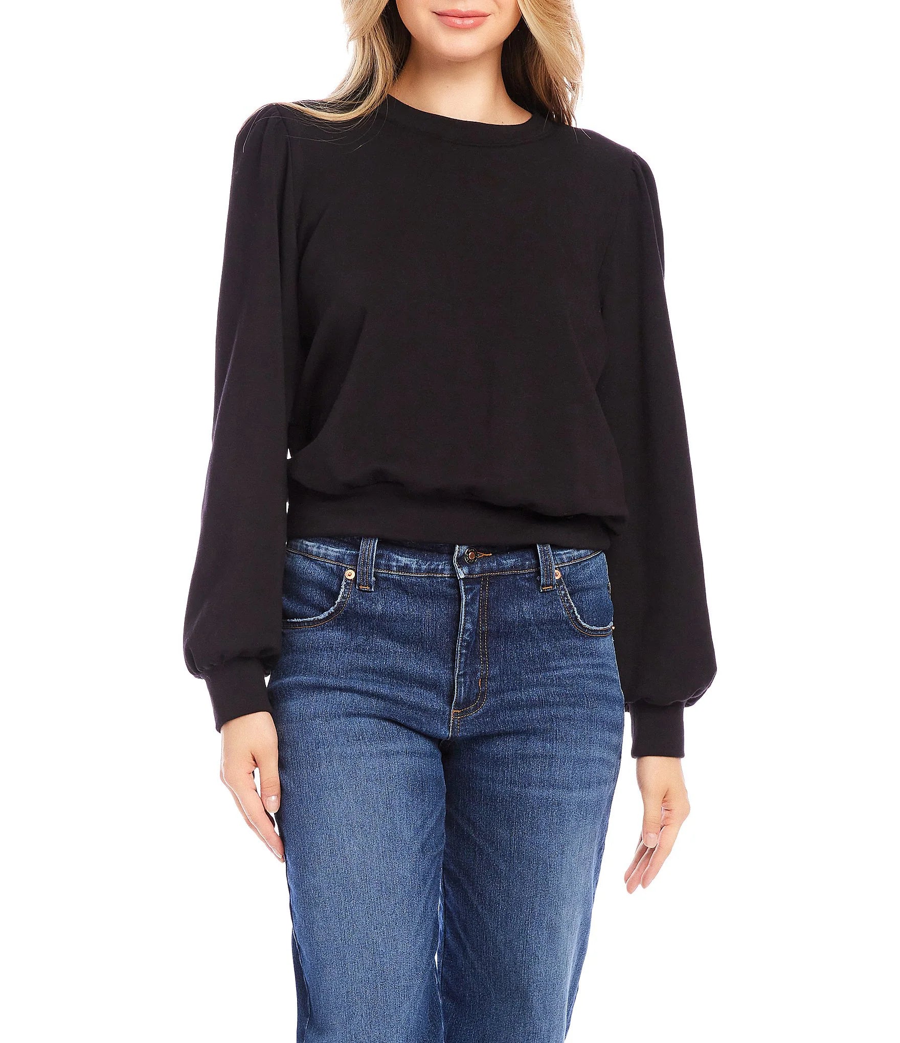 Modal Fleece Puff Sleeve Sweater