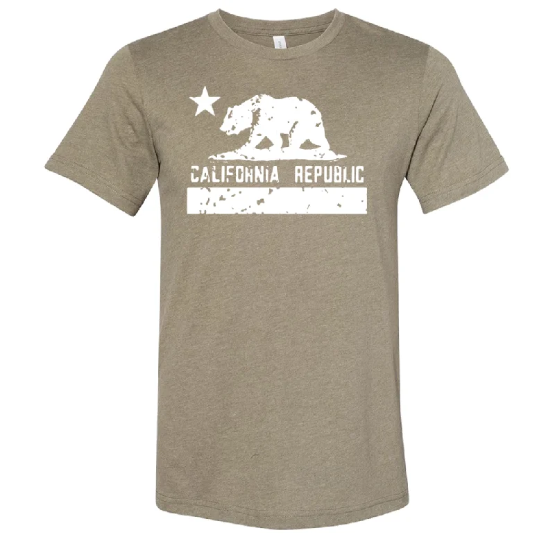 California Flag White Print Silhouette Asst Colors Sueded Tee