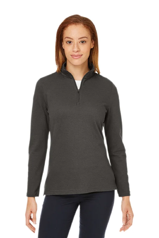 Devon & Jones Womens New Classics Performance Moisture Wicking 1/4 Zip Sweatshirt - Graphite Grey