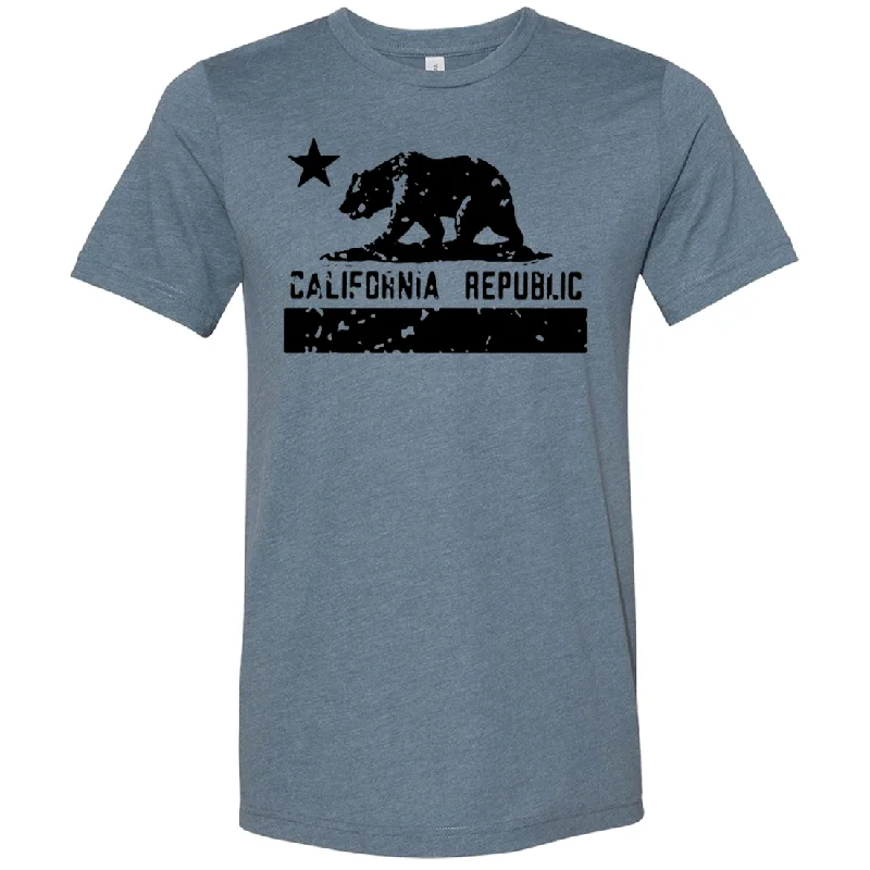 California Flag Black Print Silhouette Asst Colors Sueded Tee