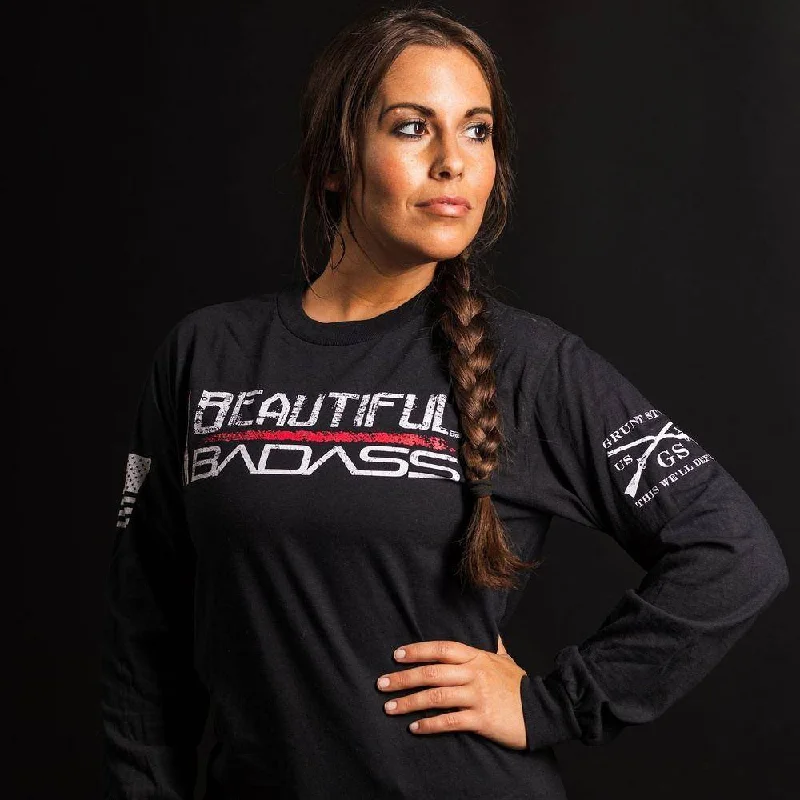 Cool Breeze At Night Women's Beautiful Badass Long Sleeve - Black