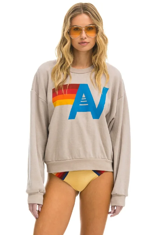 AVIATOR NATION LOGO RELAXED CREW SWEATSHIRT - SAND