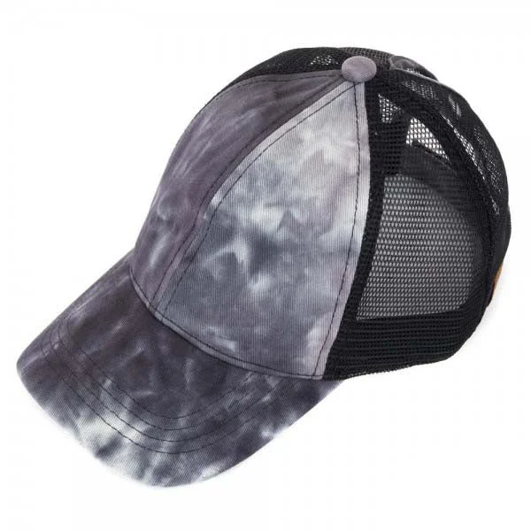 BT-2164 C.C Pony Caps Black Tie Dye