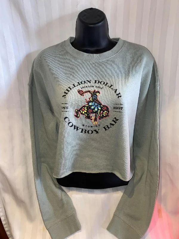 Colorful Sage Crop Sweatshirt