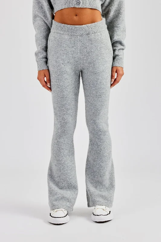 Age-reducing Style Knitted Flare Trouser - Grey
