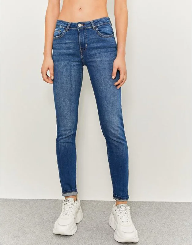 Layered Comfort Super Skinny Jeans Stretchable- Stone Blue
