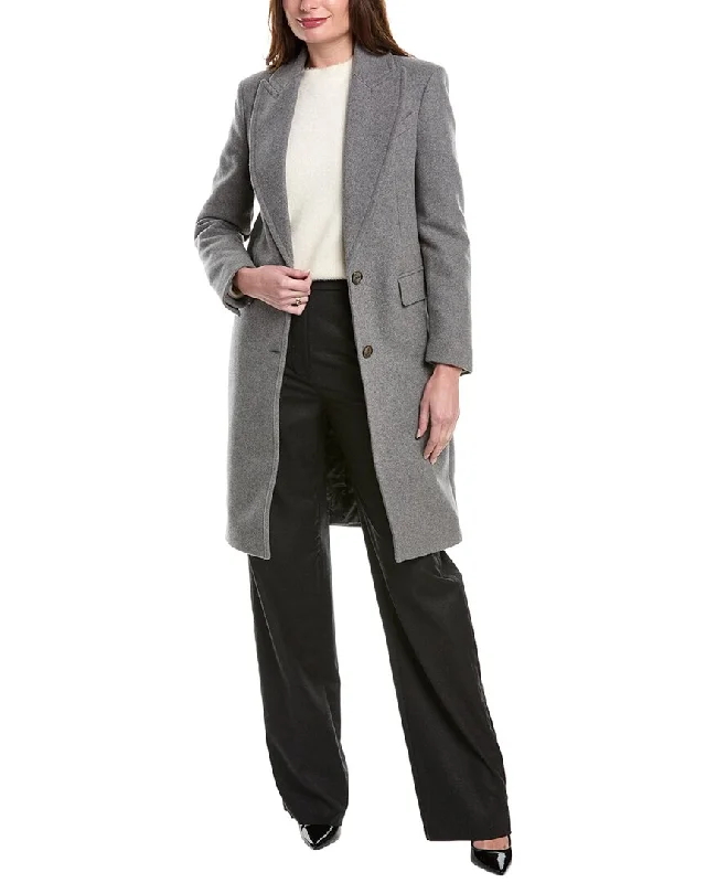 Cozy Fashion Michael Kors Collection Melton Chesterfield Wool Coat