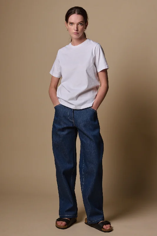 Effortless Wear Women's Chore Wide Tapered Jean - Blue