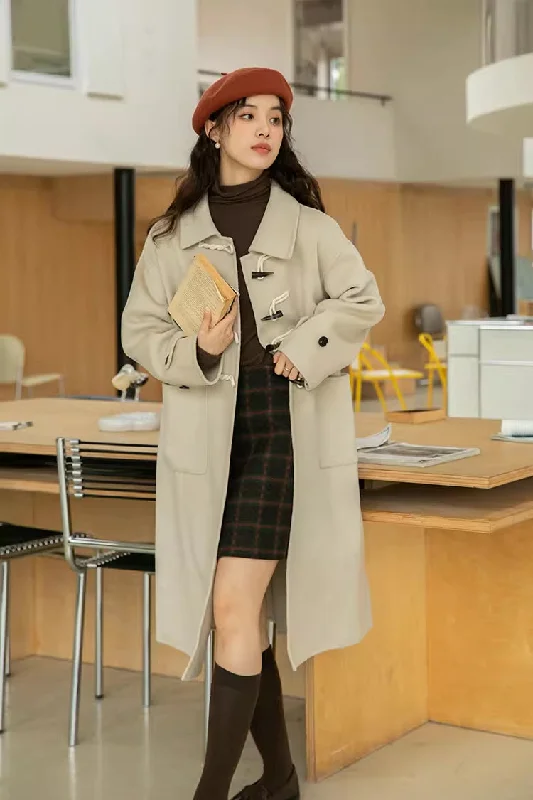 Basic Toggle Button Midi Coat (2 Colors)