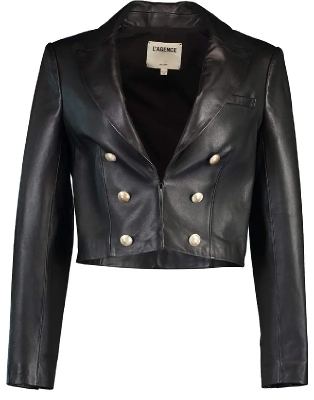 Black Inez Crop Blazer