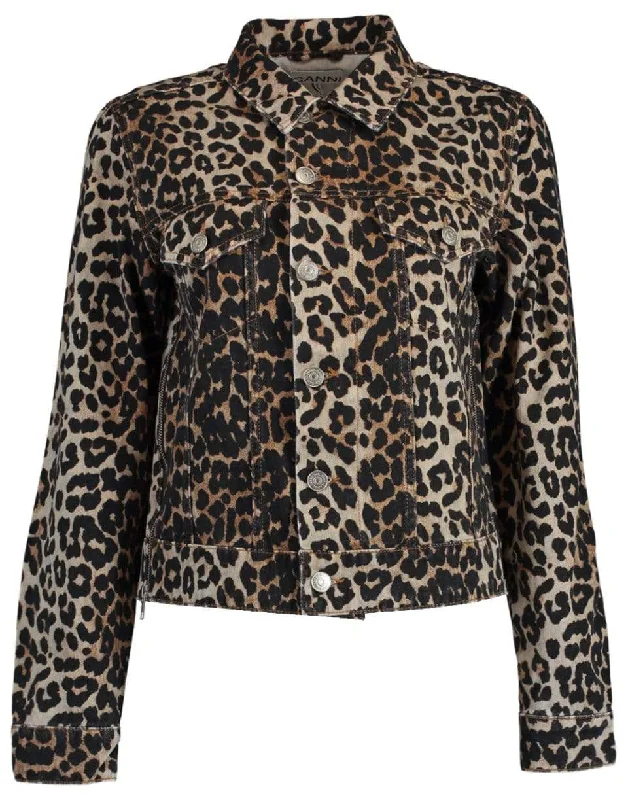 Leopard Print Denim Jacket