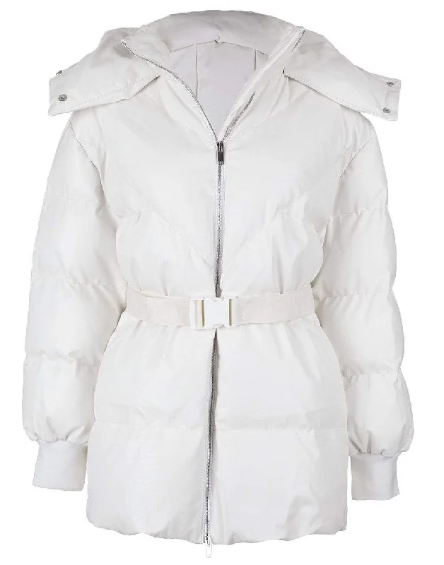 Pure White Kayla Quilted Puffer Jacket