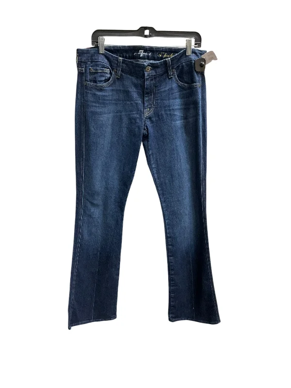 Jeans Flared By 7 For All Mankind In Blue Denim, Size: 14