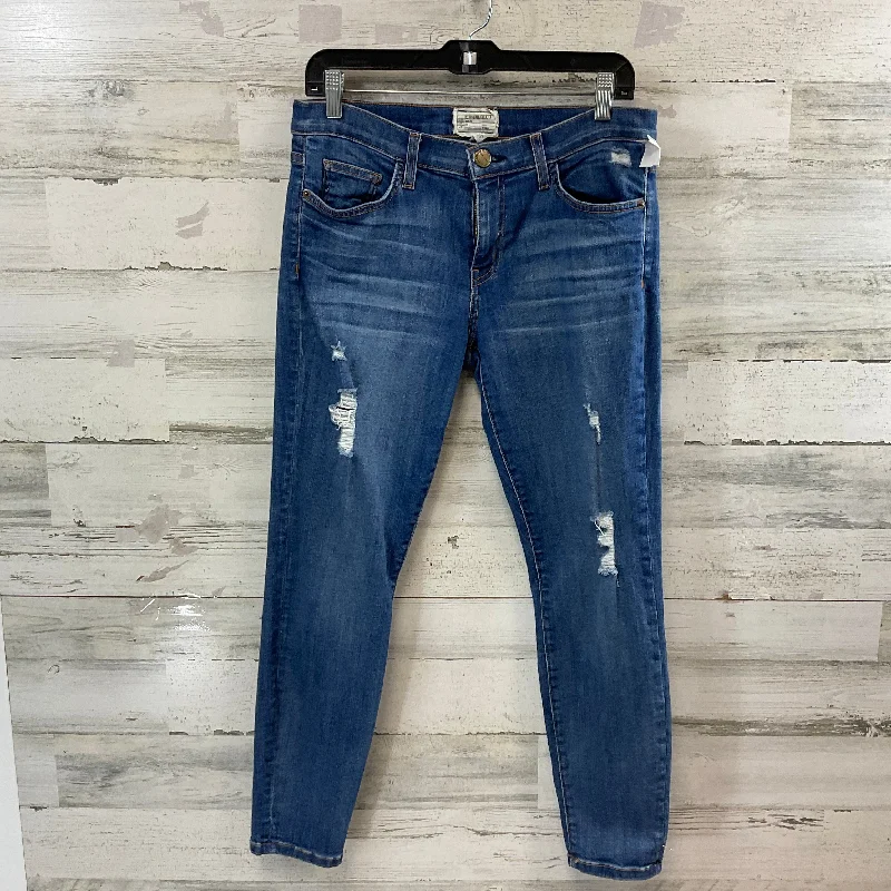 Jeans Skinny By Current Elliott In Blue Denim, Size: 10