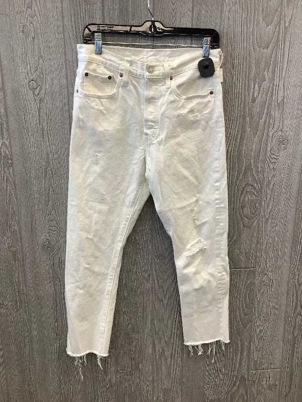 Jeans Skinny By Levis In White Denim, Size: 6