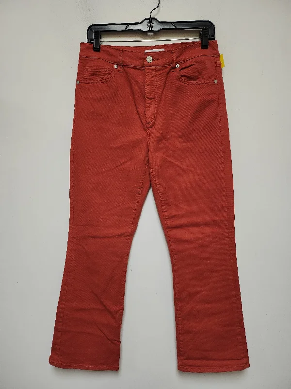 Jeans Straight By Loft In Red Denim, Size: 4