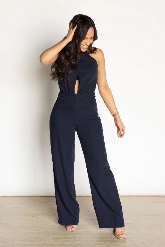 Seek Me Out Navy Jumpsuit