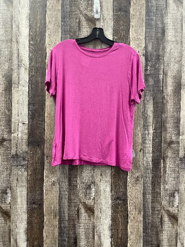 Top Short Sleeve Basic By Nine West In Pink, Size: L