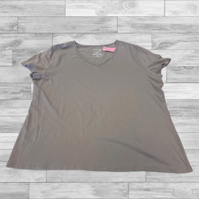 Top Short Sleeve Basic By Time And Tru In Brown, Size: Xxl