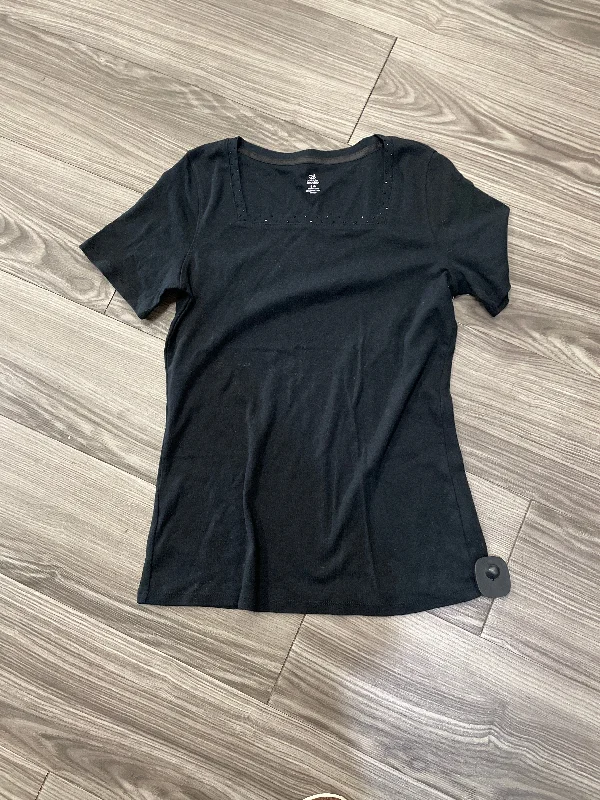 Top Short Sleeve By Bobbie Brooks In Black, Size: S