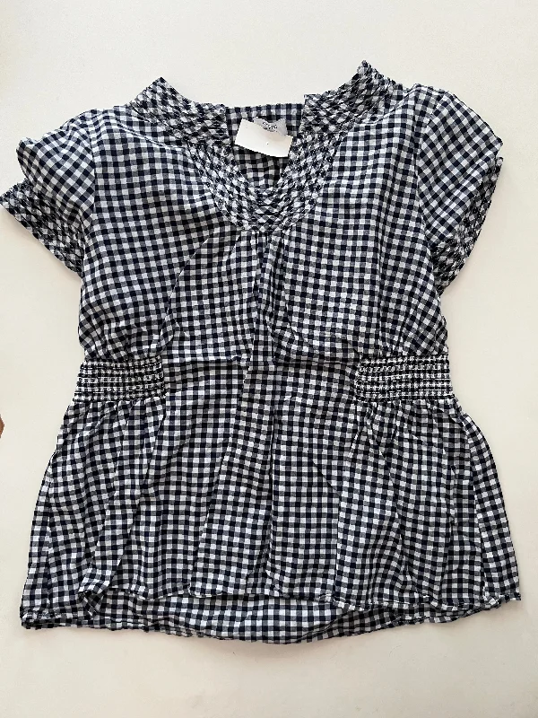 Top Short Sleeve By Crown And Ivy In Checked, Size: L