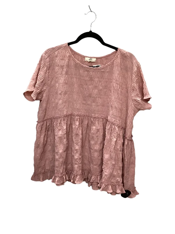 Top Short Sleeve By Entro In Pink, Size: M