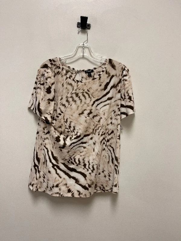 Top Short Sleeve By Express In Cream, Size: Xl