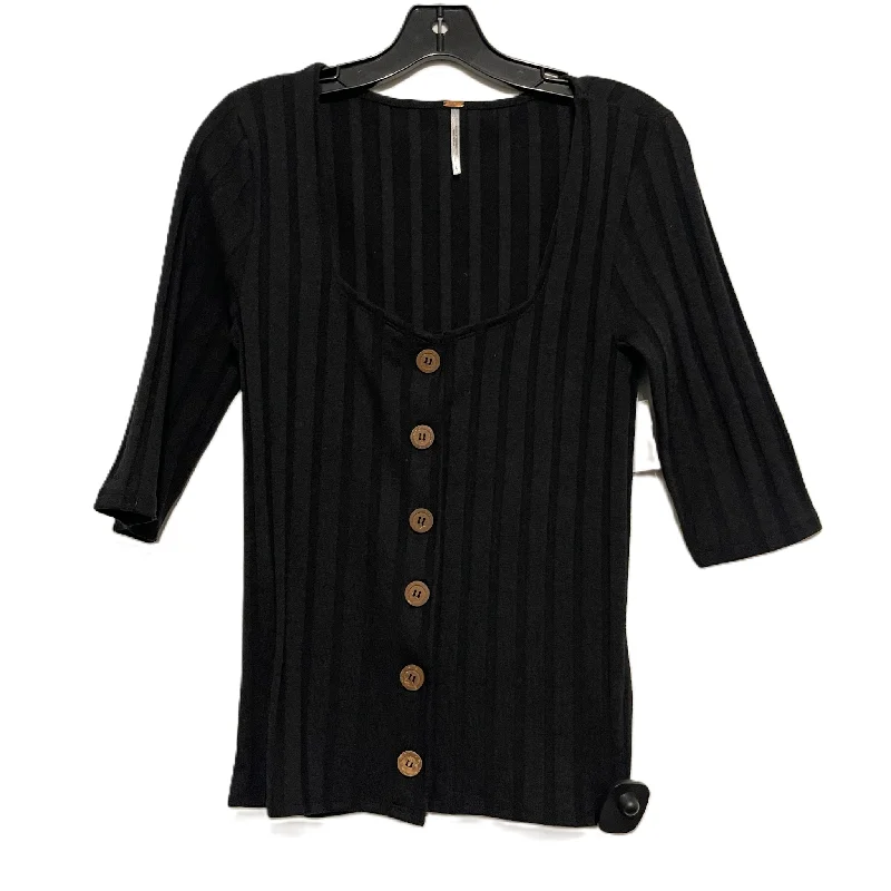 Top Short Sleeve By Free People In Black, Size: L