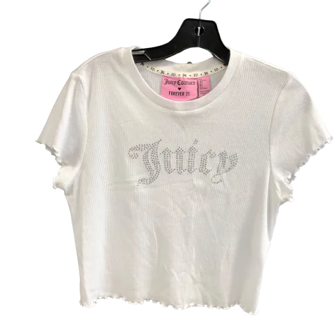 Top Short Sleeve By Juicy Couture In White, Size: L