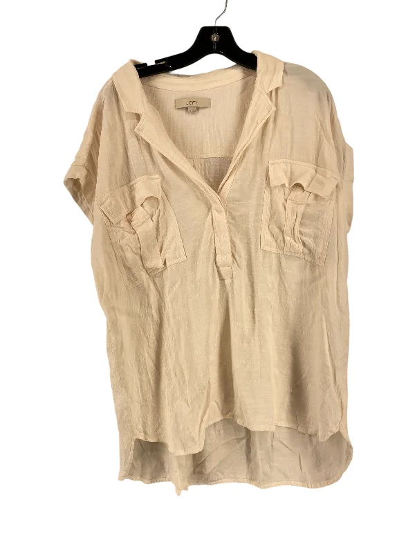 Top Short Sleeve By Loft In Cream, Size: Xl