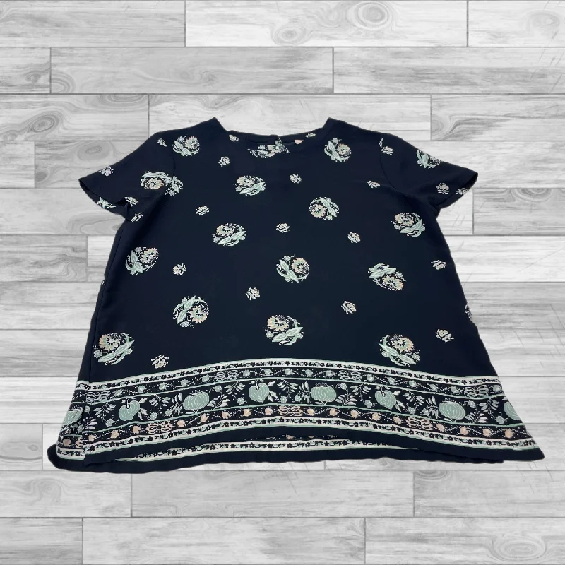 Top Short Sleeve By Loft In Navy, Size: Petite  M