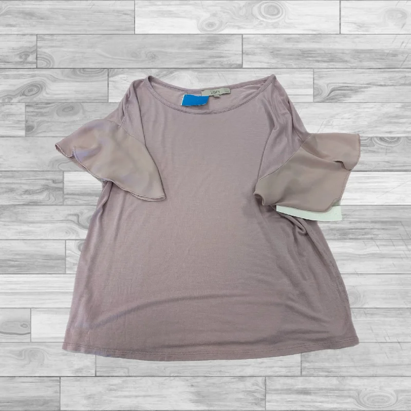 Top Short Sleeve By Loft In Pink, Size: Petite Large