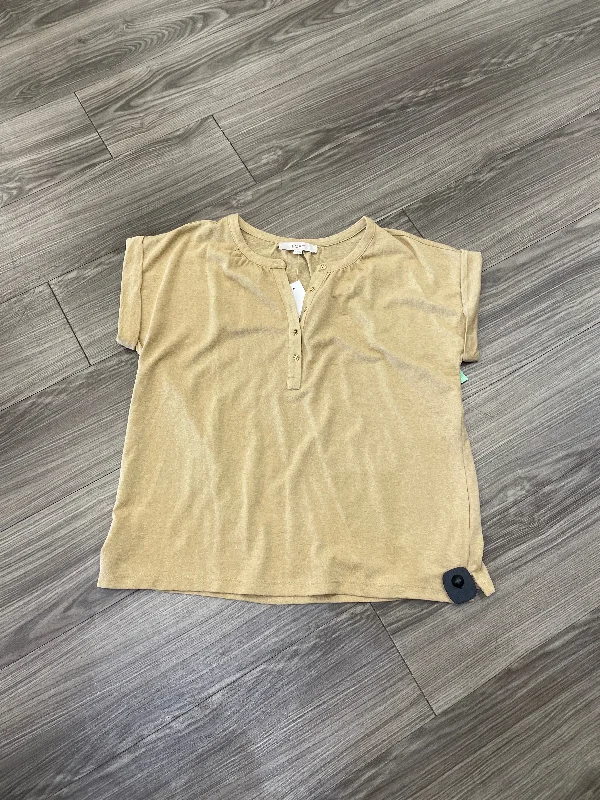 Top Short Sleeve By Loft In Tan, Size: M