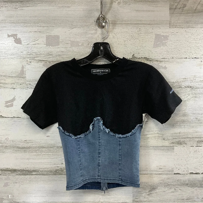 Top Short Sleeve By MANIER DE VOIR In Black, Size: Xs